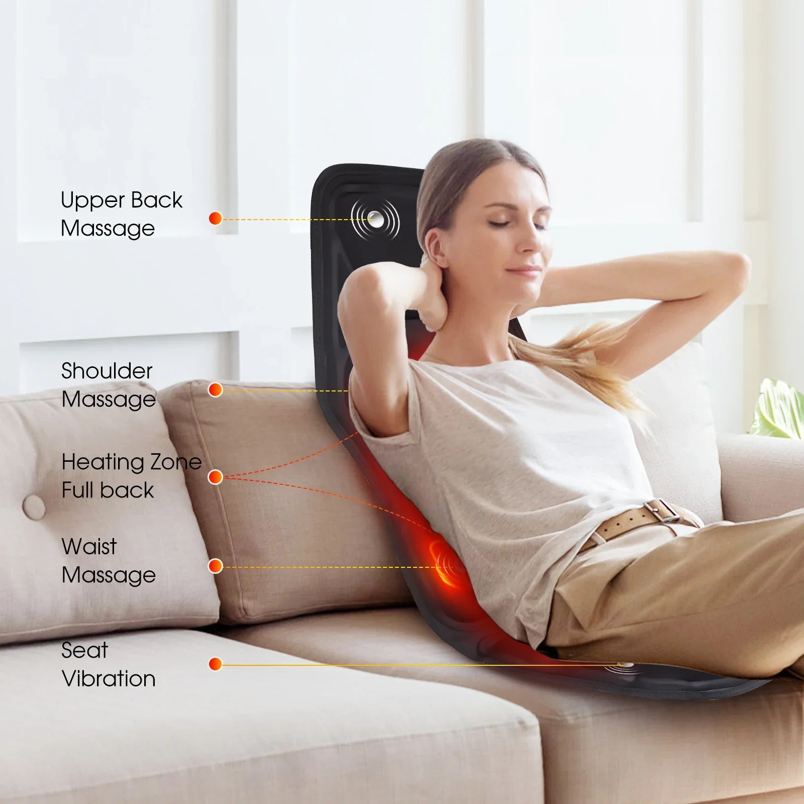 ComfortEase | Electric Back Massager Cushion with Infrared Heating | Versatile Massage for Home and Car 1