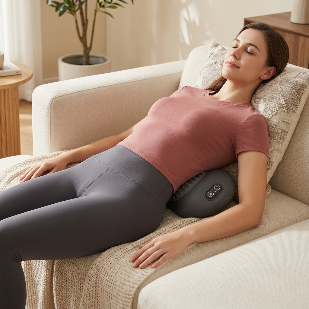 Electric Lumbar Support Pillow with Heating & Vibration