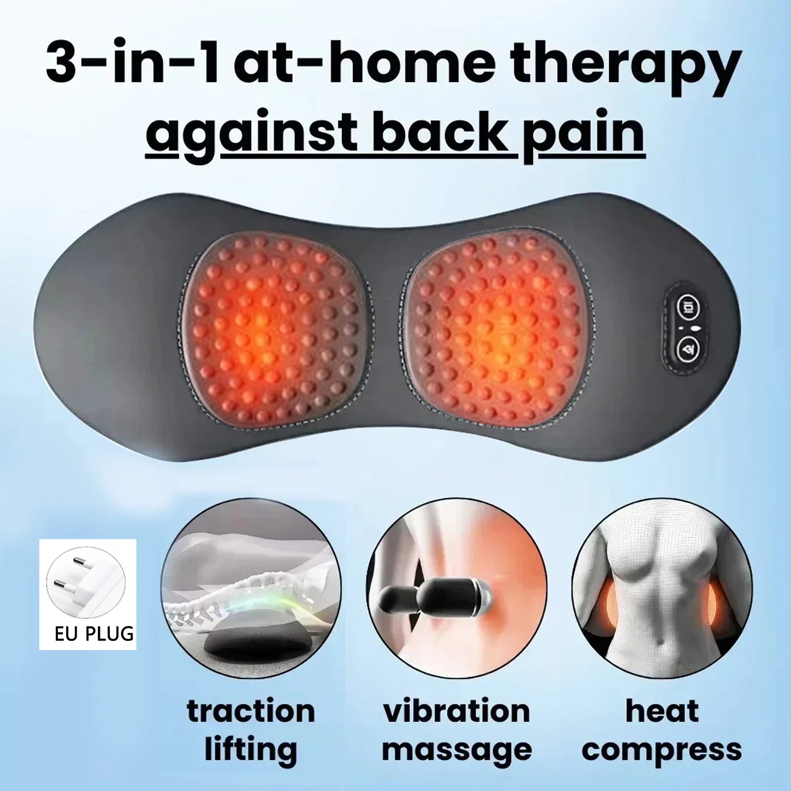 ComfortEase | Electric Lumbar Support Pillow with Heating & Vibration | Ergonomic Design for Back Pain Relief 6