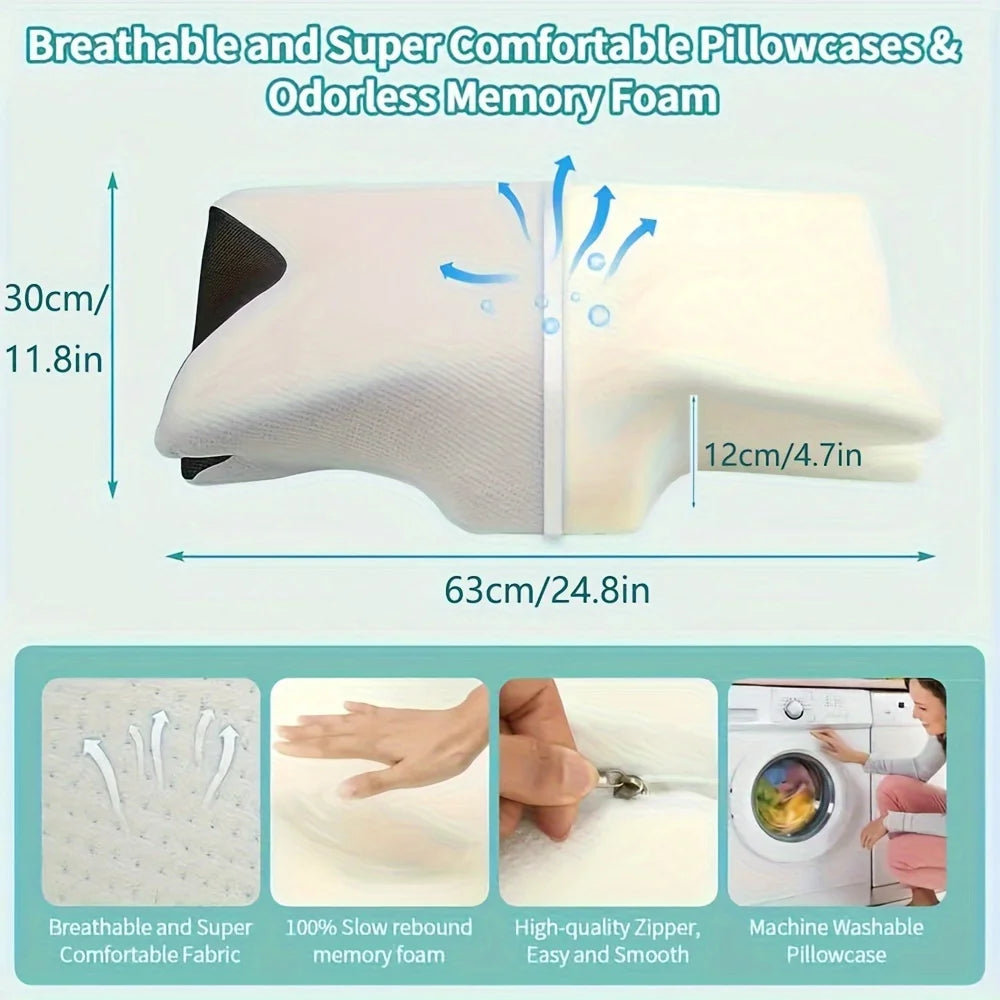 ComfortEase | Ergonomic Cotton Snack Pillow with Soft Design | Lightweight Support for All Sleep Positions 3