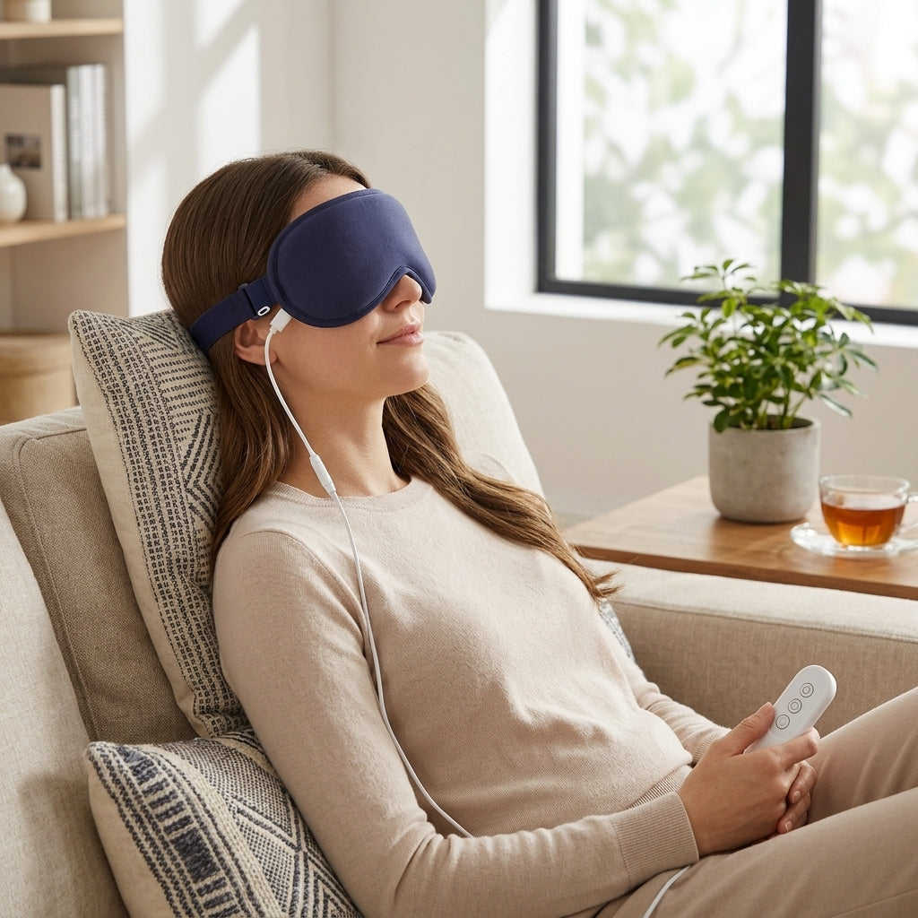 3-Level Hot Compress Electric Steam Eye Mask with Smart Timing for Relaxation