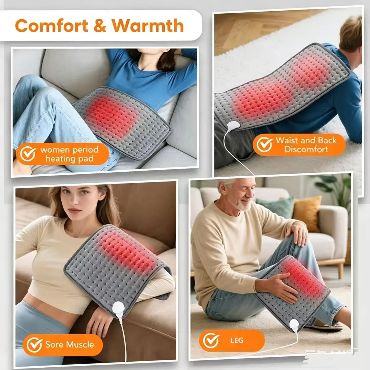 Comfort Heat | Electric Heating Massage Pad with 9 Temperature Levels | Soothing Relief for Legs and Body 2