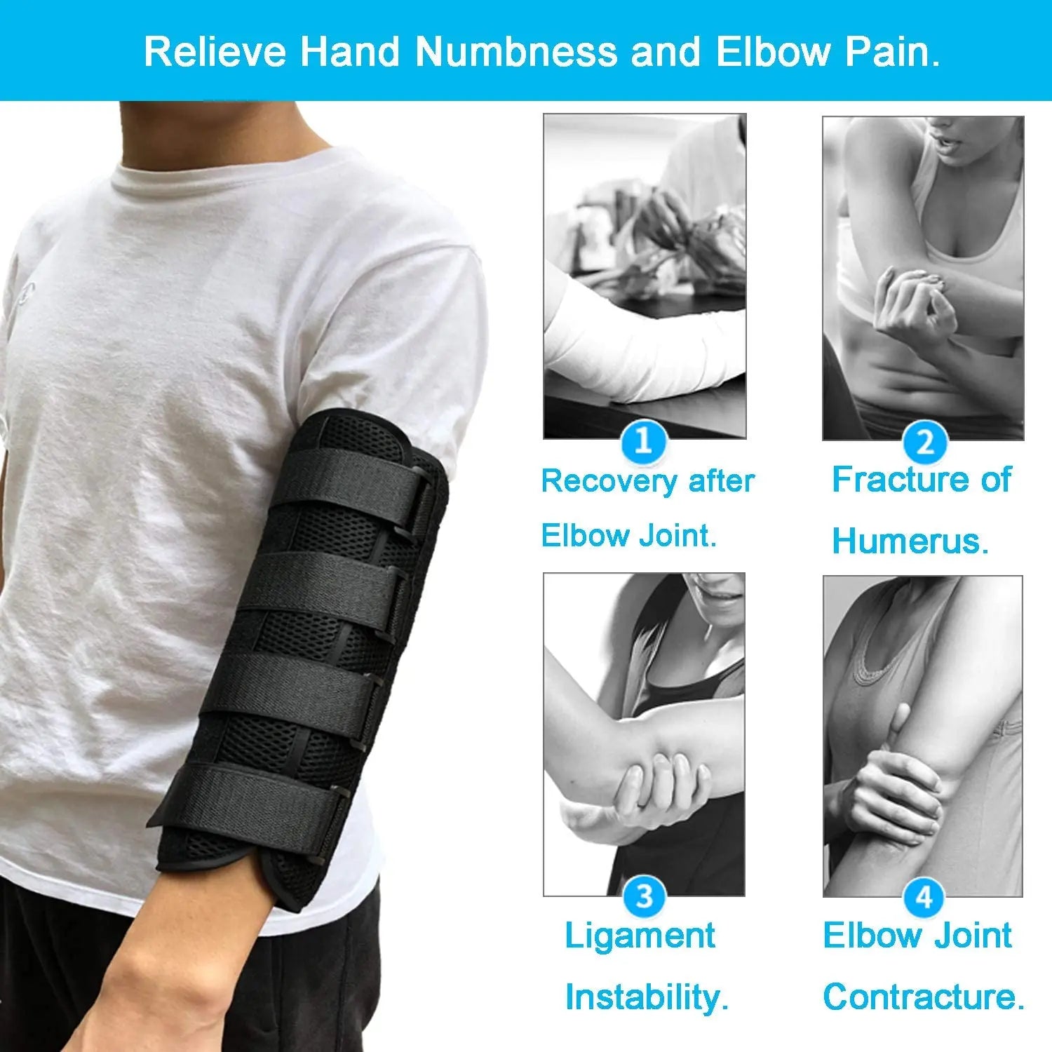 Adjustable Elbow Brace Splint for Ulnar Nerve Relief