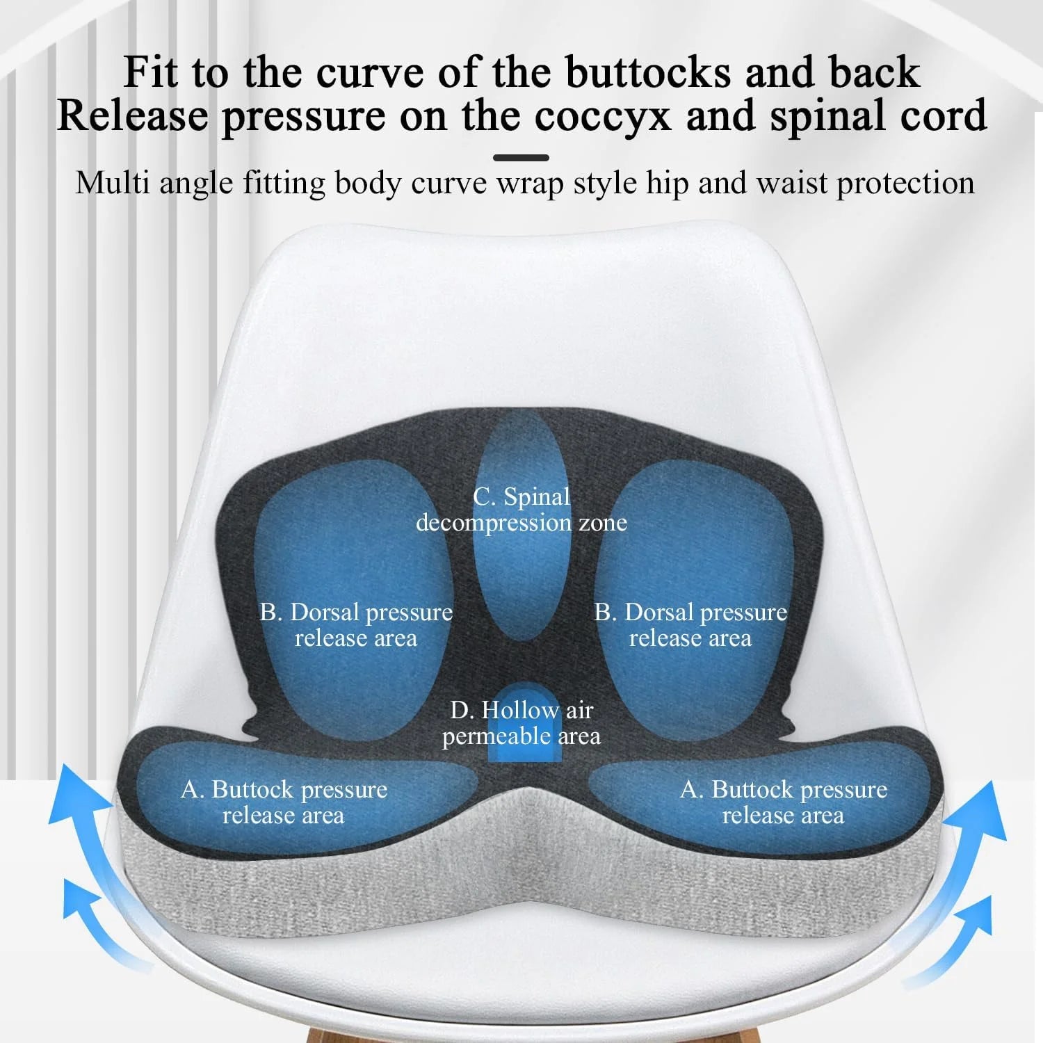 Memory Foam Lumbar Cushion with Ergonomic Design