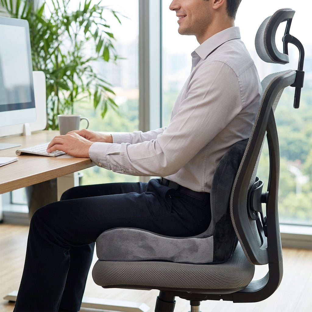 Memory Foam Lumbar Cushion with Ergonomic Design