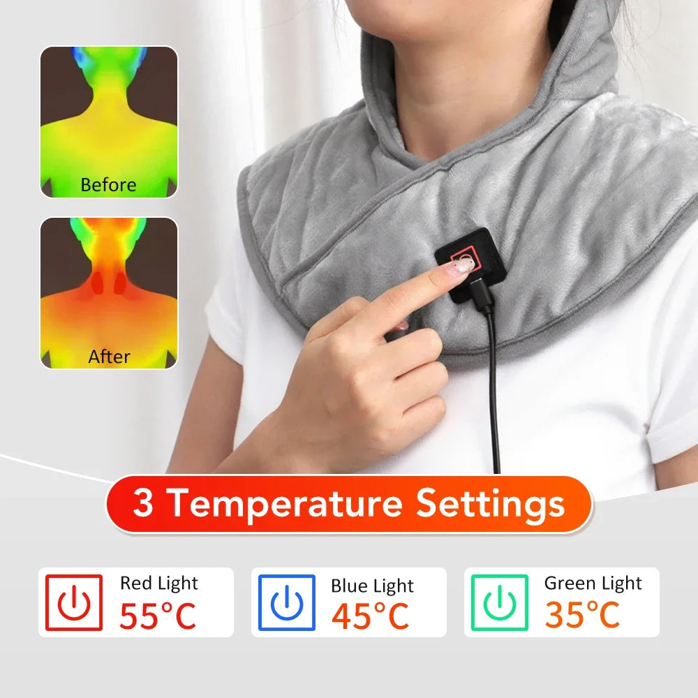 Comfort Wrap | USB Heated Neck and Shoulder Pad with 3 Heat Levels | Soft Fabric for Soothing Relief 1
