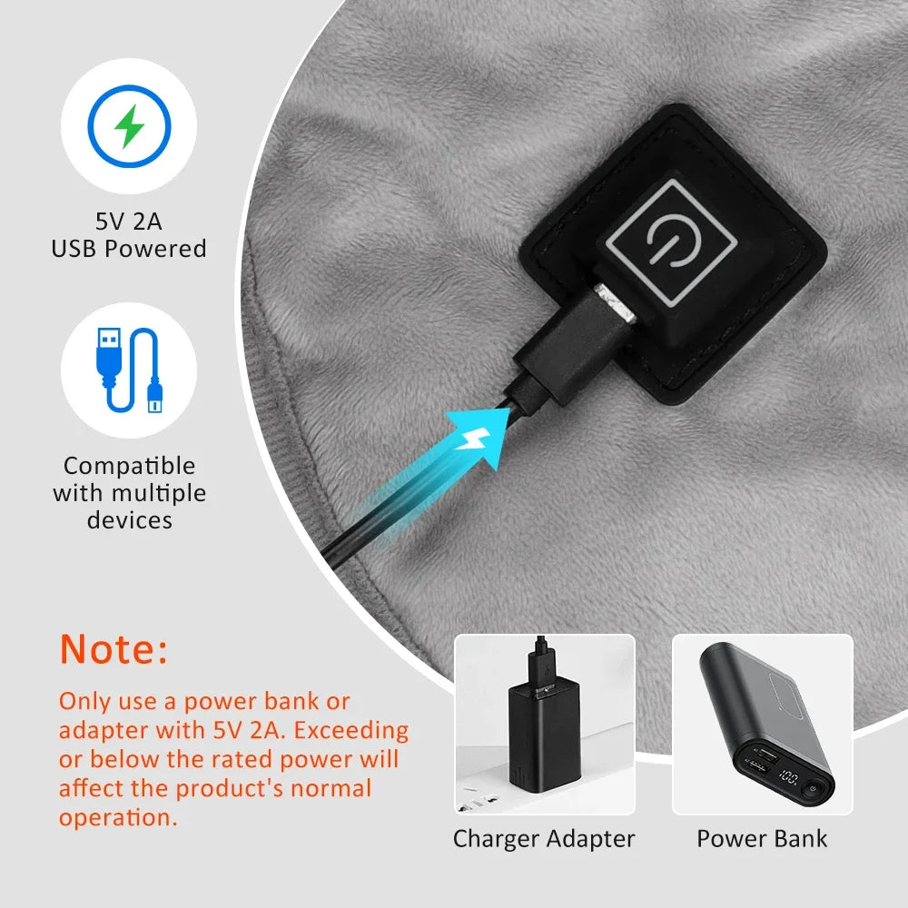 Comfort Wrap | USB Heated Neck and Shoulder Pad with 3 Heat Levels | Soft Fabric for Soothing Relief 3
