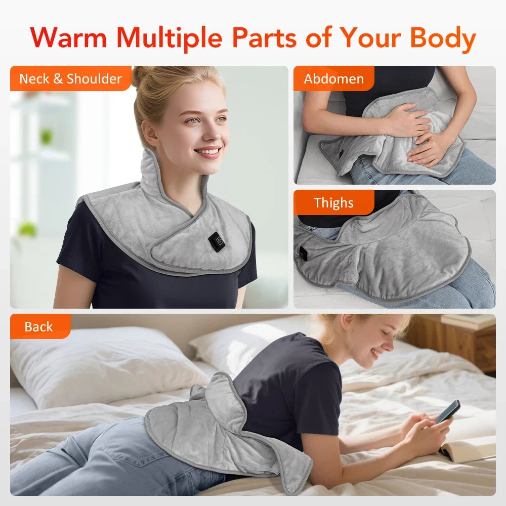 Comfort Wrap | USB Heated Neck and Shoulder Pad with 3 Heat Levels | Soft Fabric for Soothing Relief 5