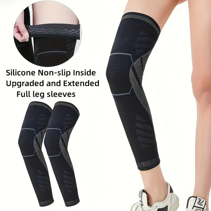 Compression Knee Brace | Non-Slip Full-Length Sleeve for Sports Support | Adjustable Fit for Enhanced Stability 2
