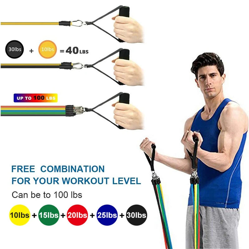 Dynamic Fitness Set | Resistance Bands Workout with Adjustable Levels