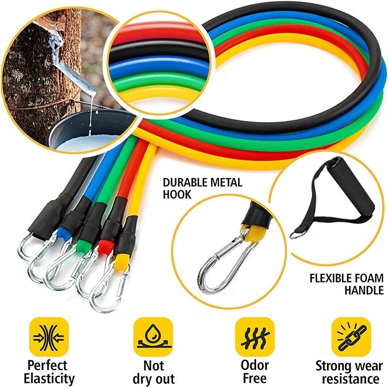 Dynamic Fitness Set | Resistance Bands Workout with Adjustable Levels