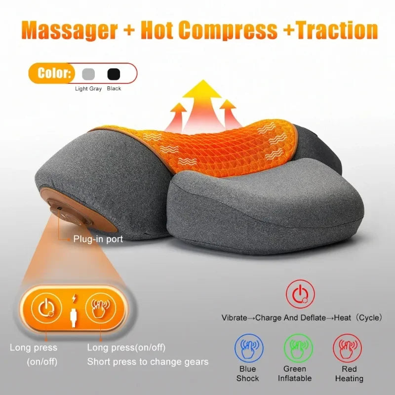 Electric Neck Massager Pillow with Heat & Vibration | Orthopedic Support for Pain Relief 1