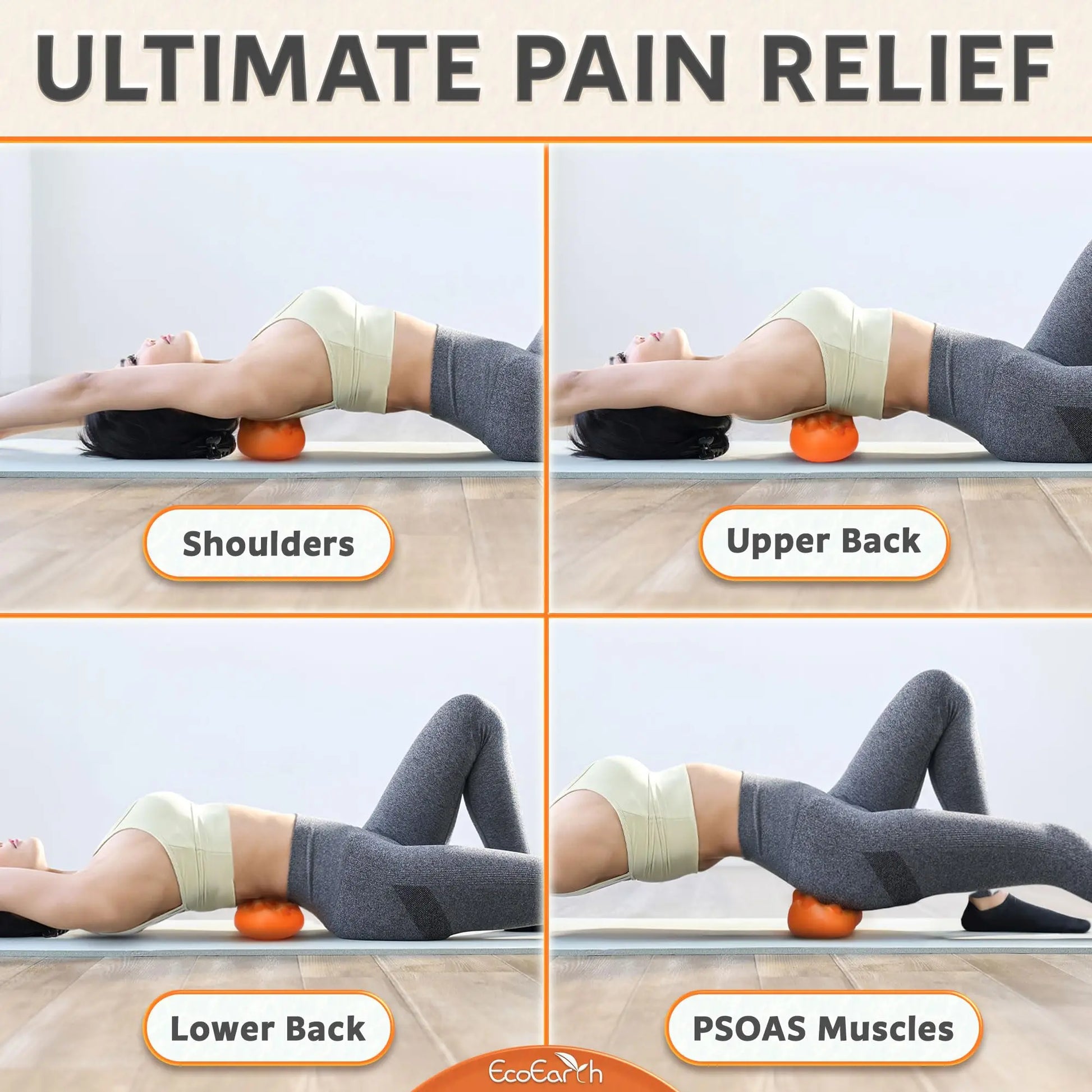 Deep Tissue Massage Device with 14 Nodes for Hip and Lower Back Comfort
