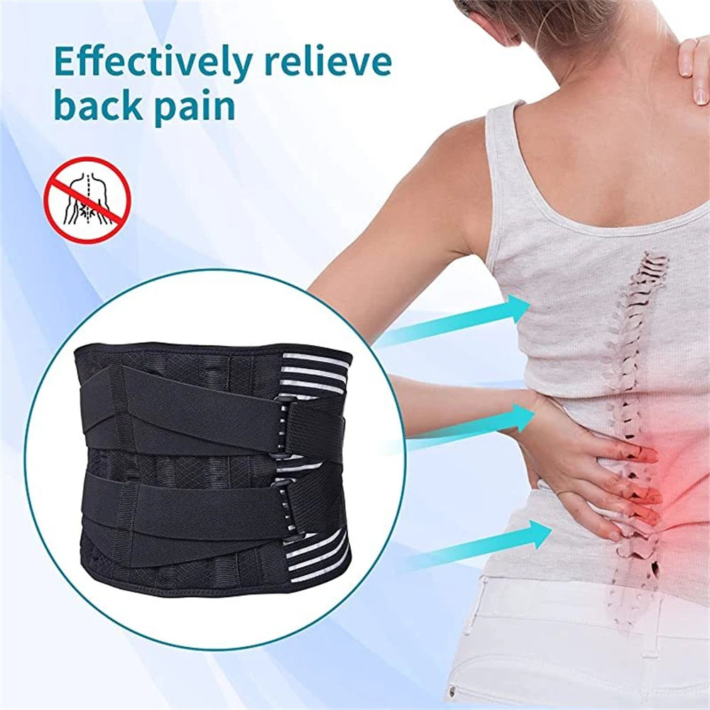 Lumbar Support Brace | Anti-Skid Back Support Belt with 6 Stays | Breathable Design for Pain Relief 3