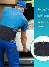 Lumbar Support Brace | Anti-Skid Back Support Belt with 6 Stays | Breathable Design for Pain Relief 5