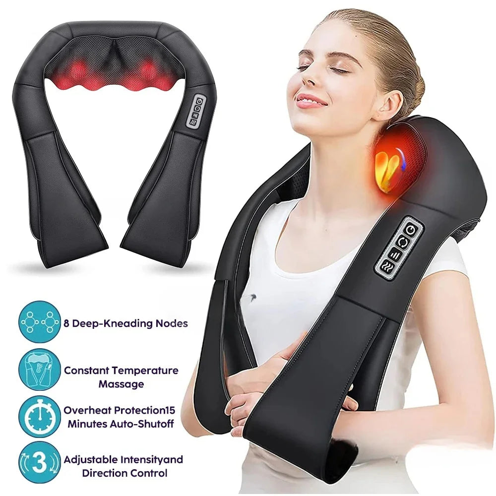 RelaxEase | Neck Massager with Heat & Deep Kneading | Portable Relief for Tension 0
