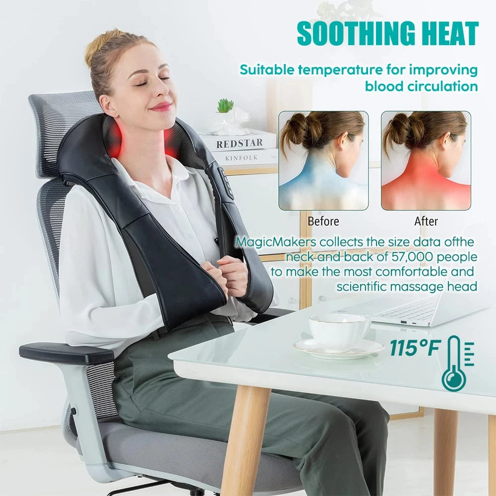 RelaxEase | Neck Massager with Heat & Deep Kneading | Portable Relief for Tension 1