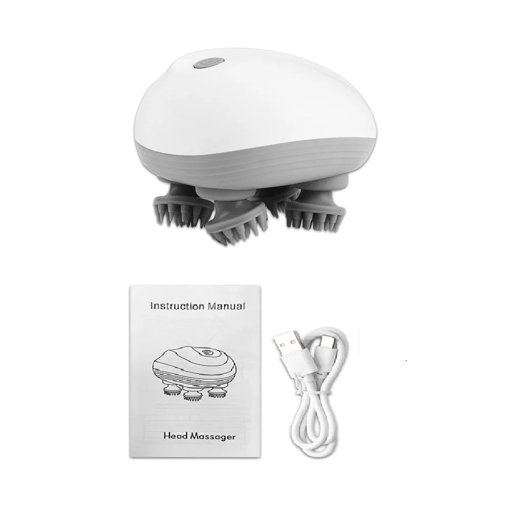 Relaxation Haven | Electric Scalp Massager with 4 Kneading Heads | Scalp Stimulator for Hair Growth and Relaxation 7