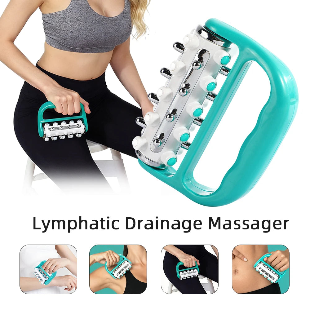 Versatile Handheld Massager | 360° Rotating Roller for Full Body Relief