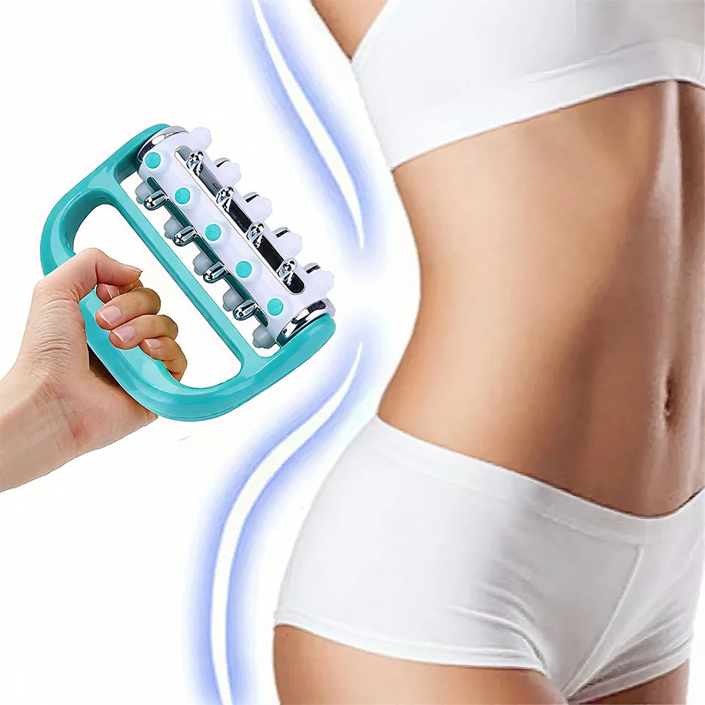 Versatile Handheld Massager | 360° Rotating Roller for Full Body Relief