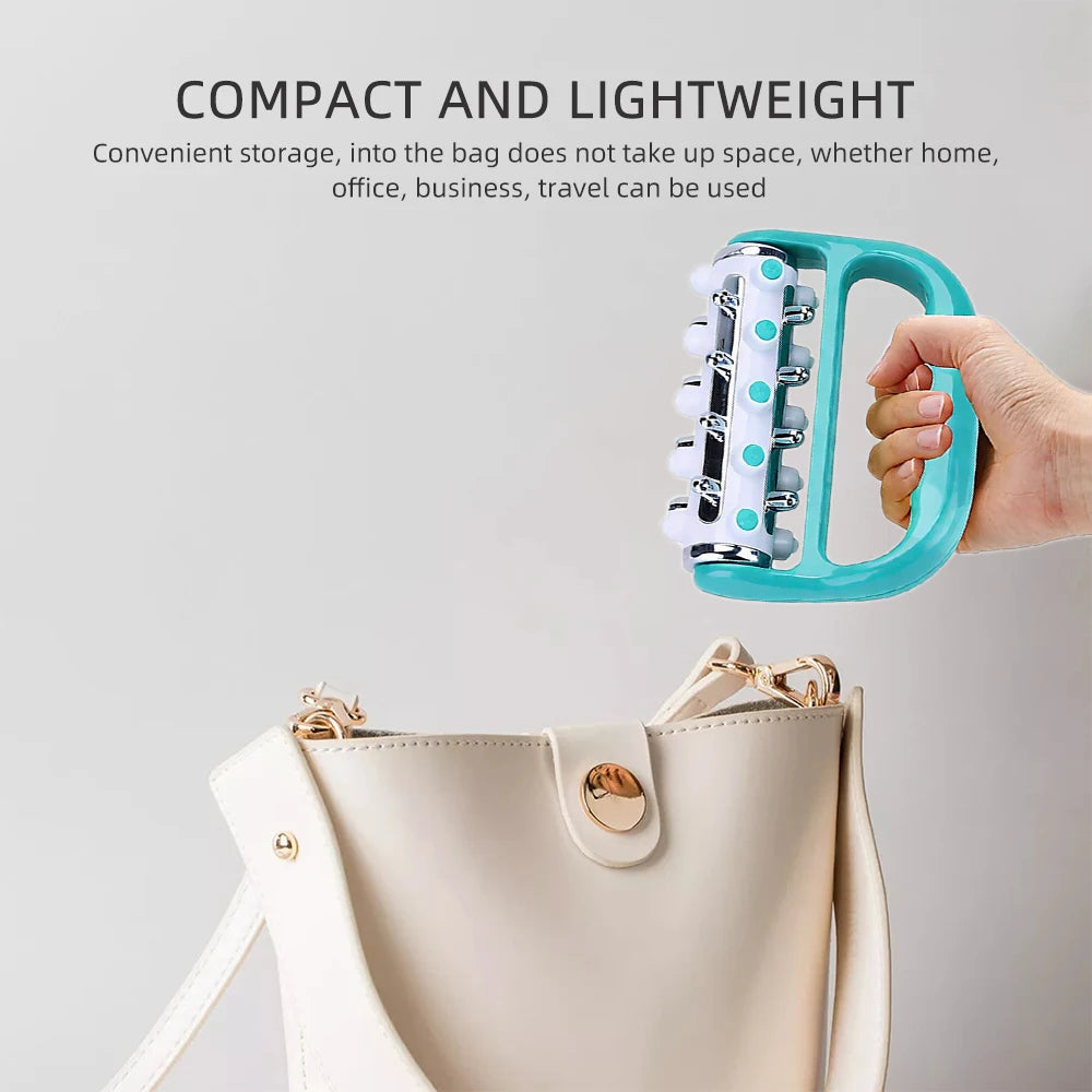 Versatile Handheld Massager | 360° Rotating Roller for Full Body Relief