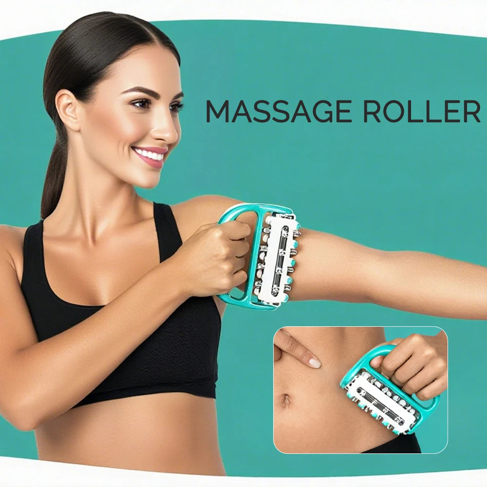 Versatile Handheld Massager | 360° Rotating Roller for Full Body Relief