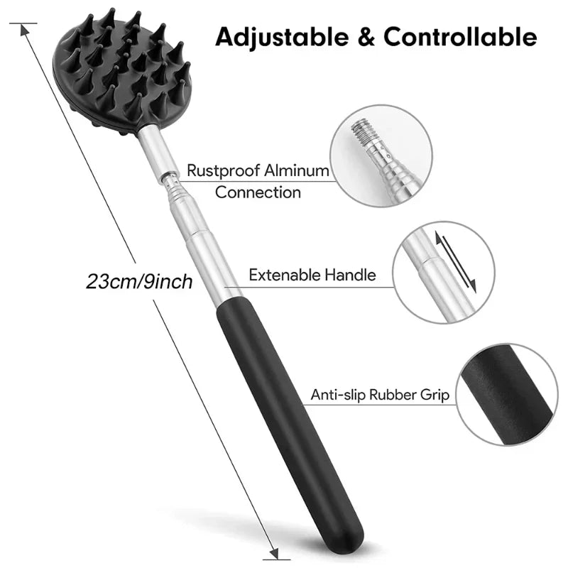 Extendable Back Scratcher with 5 Detachable Heads